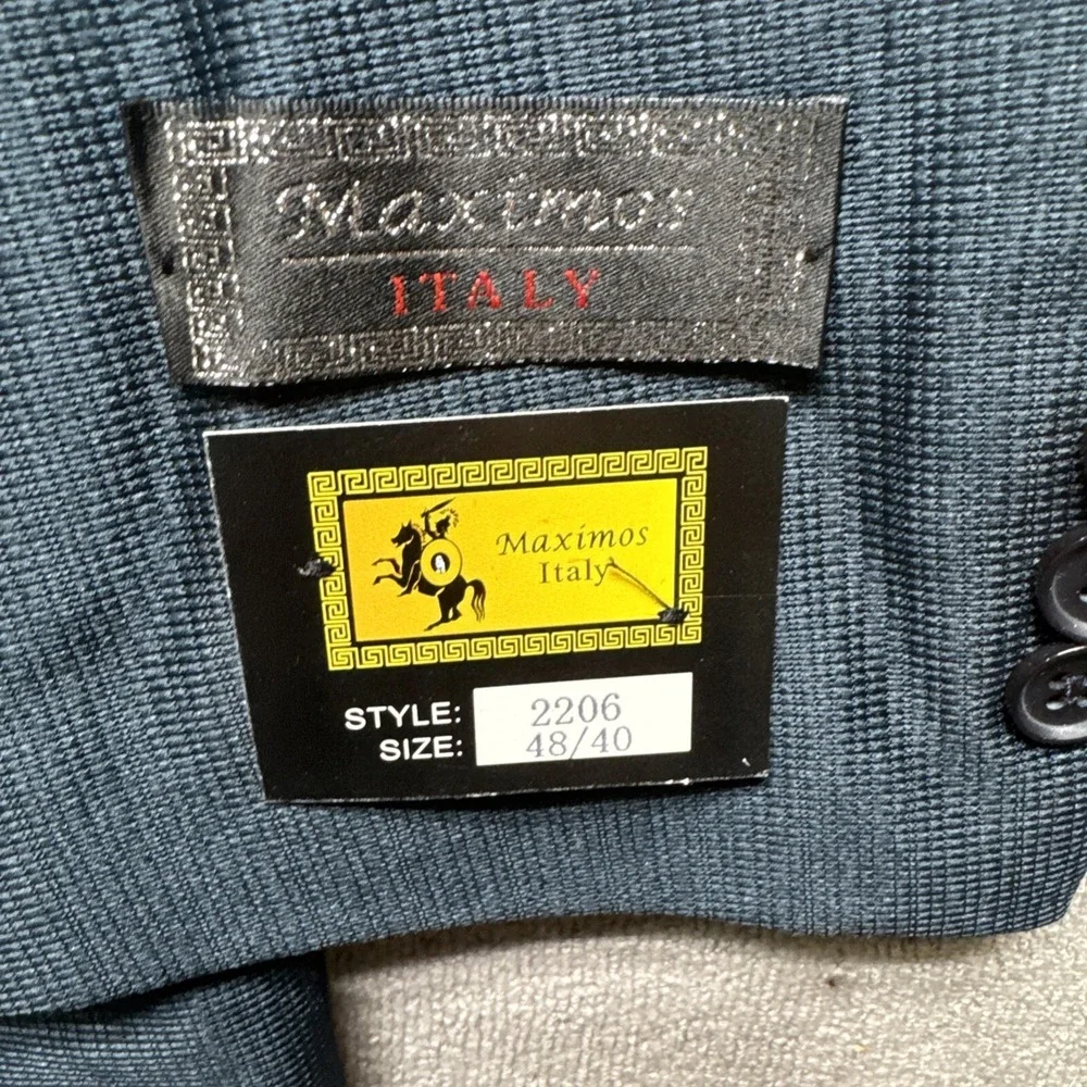 Vintage Maximos Italy Western Suit Mens 48R Pants 40 Contrast Yoke NWT